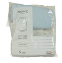 Nové - 2x - Světlemodré + světlemodro-bílé pruhované body Nutmeg
