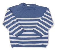 Tmavomodro-biely pruhovaný sveter H&M