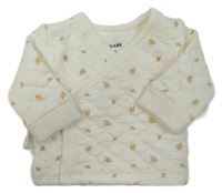 Bílá prošívaná zateplená zavinovací mikina s listy Kiabi