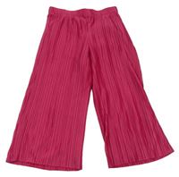 Tmavoružové plisované culottes nohavice F&F