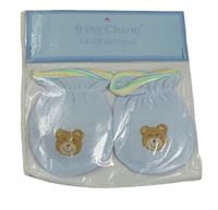 Světlemodré rukavice s medvedíkom Baby Charm