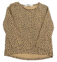 Světlehnědo-hnedo-čierne vzorované tričko H&M
