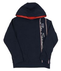 Tmavomodrá mikina s logom a kapucňou Ben Sherman