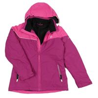 Višňovo-fuchsiová šušťáková funkčná zimná bunda s ukrývací kapucňou Dare 2B