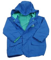 Modrá nepromokavá jarná bunda s lodičkou a kapucňou C&A