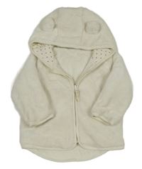 Smotanová plyšová podšitá bunda s uškami LINDEX