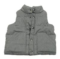 Sivá melírovaná prešívaná šušťáková zateplená vesta GAP