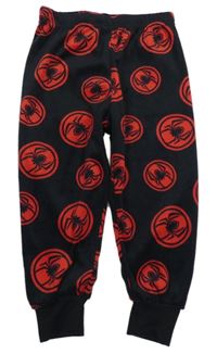 Černé plyšové pyžamové kalhoty s pavouky - Spider-man PRIMARK