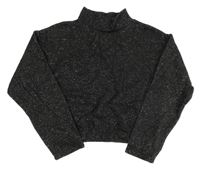 Čierno-strieborný melírovaný úpletový crop rolák C&A