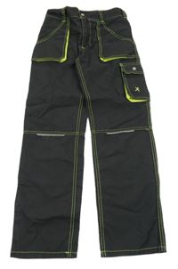 Černé kostkované outdorové kalhoty s kapsou PLANAM