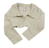 Světlebéžové manšestrové bolérko s golierikom Pink' n Blue