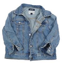 Modrá rifľová bunda s golierikom KIABI