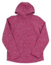 Malinová melírovaná fleecová funkční mikina s logem a kapucí Peter Storm