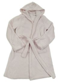 Svetloružový plyšový župan s kapucňou DESTINATION