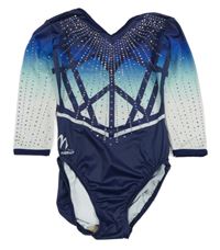 Tmavomodro-modro-světlemodro-bílé cvičební body s kamínky milano