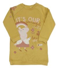 Okrové teplákové šaty s Peppa Pig George