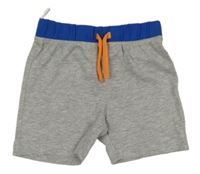 Šedo-cobaltově modré melírované teplákové kraťasy C&A