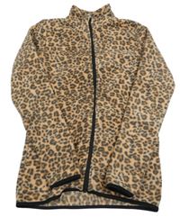 Světlehnědo-hnedo-čierna vzorovaná fleecová prepínaci mikina Y.F.K.