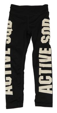 Černé sportovní legíny s nápisy H&M