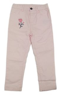 Svetloružové skinny rifle s kvietkom so cute