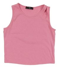 Ružový rebrovaný crop top s prestrihom C&A