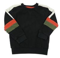 Černo-bílo-červeno-khaki mikina Next