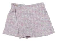 Světlerůžovo/fialovo/světlemodro-zlaté melírované teplákové kraťasy so sukní KIDS