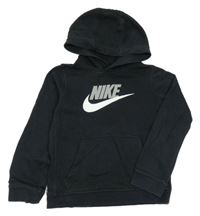 Černá mikina s logem a kapsou a kapucí Nike