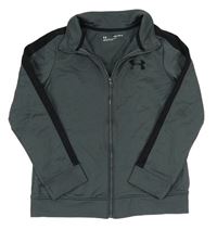 Tmavošedá sportovní propínací funkční mikina s logem Under Armour