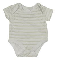 Bílo-zeleno-béžové pruhované body Matalan