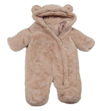 Starorůžová kožešinová zateplená kombinéza s kapucí Matalan