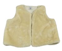 Béžová kožušinová zateplená crop vesta Petit Bateau