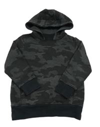 Antracitovo-čierna army mikina s kapucňou Matalan