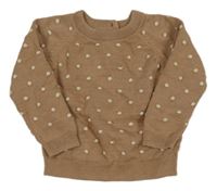 Hnedý 3D bodkovaná ý sveter