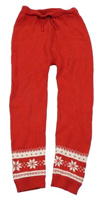 Červené pletené tepláky se vzorem George