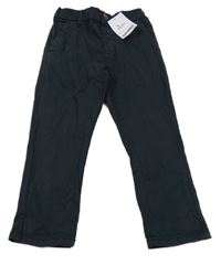 Nové - Tmavomodré plátěné chino kalhoty Next