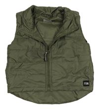 Khaki šušťáková zateplená vesta