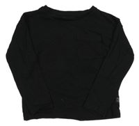 Čierne tričko s vreckom Reserved