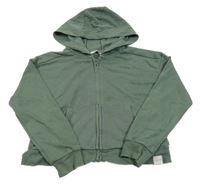 Khaki prepínaci crop mikina s kapucňou George