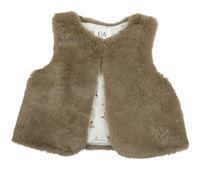 Hnedá kožušinová podšitá vesta C&A