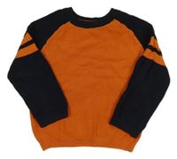 Tehlovo-čierny sveter Next