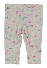 Biele legíny s rybami a hvězdicemi Lupilu