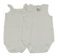 2x body - bílé s krajkou + bílé