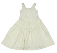 Bielo-smotanové bavlněno/žebrované šaty H&M