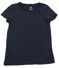 Tmavomodré bodkovaná é tričko H&M