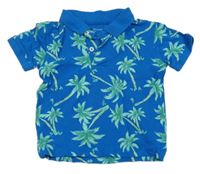 Modré polo tričko s palmami Primark
