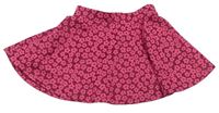 Ružovo-fialová kvetovaná kolová sukňa Matalan