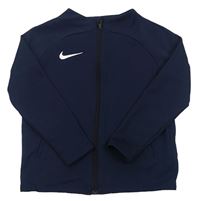 Tmavomodrá sportovní propínací mikina s logem Nike
