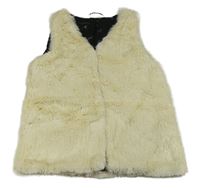 Bílá kožešinová podšitá vesta H&M