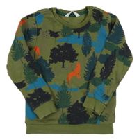 Khaki mikina so stromami a liškami M&S